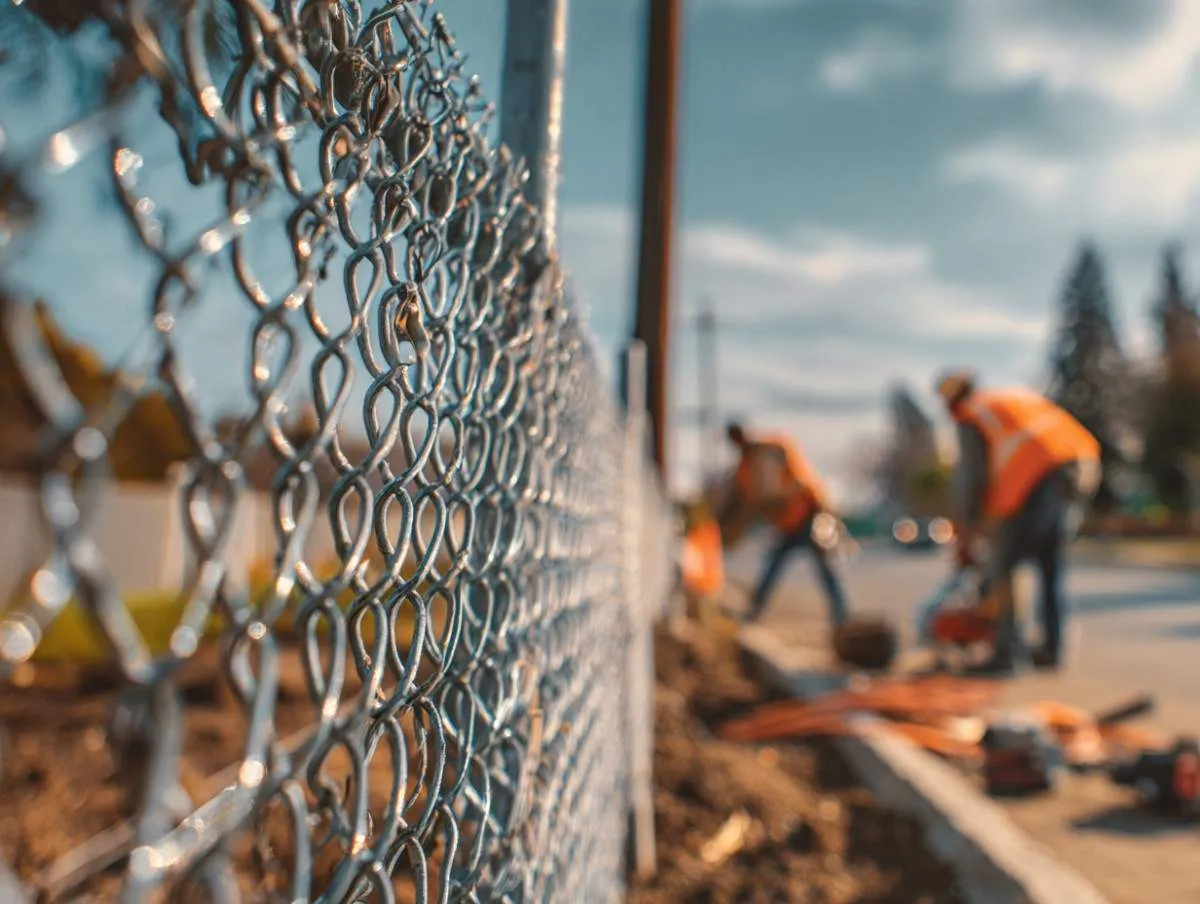 Professional_contractors_installing_chain-link_fence